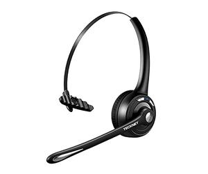 TECKNET Auricolare Bluetooth, Cuffie Wireless ad Orecchio con Microfono a cancellazione di Rumore per Camionisti, Auricolare Senza Fili a Mano Libera per Cellulare, PC, casa, Ufficio, Call Center