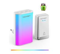 TECKNET Campanello senza batteria, con presa europea e luce RGB, IP65, impermeabile, campanello senza fili, campanello senza fili, con 60 melodie, 5 livelli di volume, 400 m