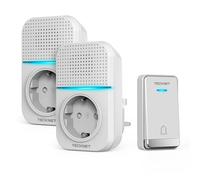 TECKNET Campanello senza fili 400 metri, impermeabile IP65 con funzione di ricarica e luce a LED, kit di 1 campanello, 2 ricevitori, 60 melodie 5 livelli volumi, per casa, ufficio, hotel