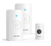 TECKNET Campanello Senza Fili a Batteria, Set di Campanelli Impermeabile IP65 con Portata Wireless di 400 metri, 5 Livelli di Volume e 60 Rintocchi con Durata Della Batteria di 4,5 anni, per Casa