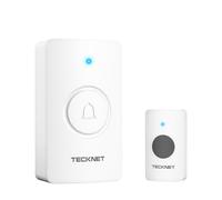 TECKNET Campanello Senza Fili a Batteria, Set di Campanelli Impermeabile IP67 con Portata Wireless di 400 metri, 5 Livelli di Volume e 60 Rintocchi con Durata Della Batteria di 4,5 anni, per Casa