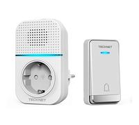 TECKNET Campanello Senza Fili, Campanello Wireless Impermeabile con Senza Batteria, Utilizzare Nella Presa EU, Display a LED, 5 Livelli di Volume, 60 Suonerie, 400 m