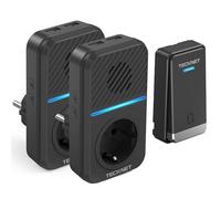 TECKNET Campanello senza fili Kit 400M Campanello per porta senza fili autoalimentato con 2 ricevitori, IP65 Kit di campanelli con Tomas USB Externas y Luz LED, 60 melodie, 5 livelli di volume