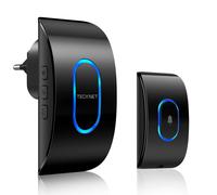 TECKNET Campanello Senza Fili, Portata 400m 1 Trasmettitore + 1 Ricevitori Nero