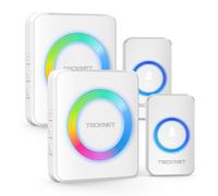 TECKNET Campanello Wireless, Campanello Senza Fili da Esterno Impermeabile, 60 Melodie con 5 Livelli di Volume, Raggio d’Azione 400m(2x Trasmettitore e 2x Ricevitore)