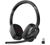 TECKNET Cuffie Bluetooth con Microfono, 50+ Ore Autonomia, Cancellazione Rumore, Doppia Modalità (Bluetooth/USB-A) Cuffie con microfono per PC, telefoni, lavoro a distanza e videoconferenze