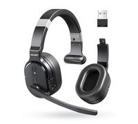 TECKNET Cuffie Bluetooth con microfono, USB dongle cancellazione del rumore singolo e doppio auricolare senza fili con 3 modalità di musica EQ, cuffie PC per call center, ufficio, camion