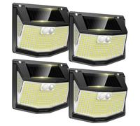 TECKNET Lampada solare per esterni, 248 LED, proiettore solare con illuminazione a 300°, lampada da parete impermeabile IP66, 3 modalità, con rilevatore di movimento, per giardino vialetto Garage-4