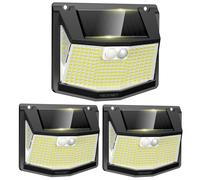 TECKNET Lampade Solari per Esterni con Sensore di Movimento [3 Pezzi] 248 LED Lampade Solari 3 Modalità 300° IP66 Lampada Solare Impermeabile per Esterni Lampada da Parete per Giardino, Posto, Viale
