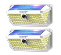 TECKNET Luce Solare LED Esterno, 416 Faretto LED da Esterno Solare con Sensore di Movimento, 300°Illuminazione IP66 Impermeabile Lampada Solare da Esterno, 3 Modos per Giardino, Patio e Garage 2 Pezzi