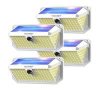 TECKNET Luce Solare LED Esterno, 416 Faretto LED da Esterno Solare con Sensore di Movimento, 300°Illuminazione IP66 Impermeabile Lampada Solare da Esterno, 3 Modos per Giardino, Patio e Garage 2 Pezzi