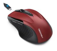 TECKNET Mouse Bluetooth con Jiggler, Multi-dispositivo Mouse Wireless Ricaricabile (Tri-Mode: BT 5.0/3.0 + 2.4G), 4800 DPI, Silenzioso, Ergonomico, Portatile per Laptops, Mac OS, Android, Windows