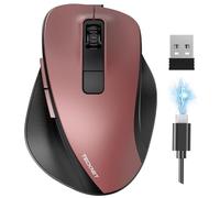 TECKNET Mouse Bluetooth Ergonomico, Mouse Wireless Ricaricabile con 3 Dispositivi (2*Bluetooth+USB), Poggiapollice Ergonomico, 4800 DPI, 6 Pulsanti, Mouse USB Silenzioso per Laptop/PC/Tablet/MacBook