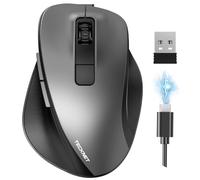 TECKNET Mouse Bluetooth Ergonomico, Mouse Wireless Ricaricabile con 3 Dispositivi (2*Bluetooth+USB), Poggiapollice Ergonomico, 4800 DPI, 6 Pulsanti, Mouse USB Silenzioso per Laptop/PC/Tablet/MacBook