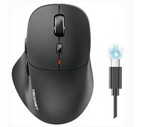TECKNET Mouse Bluetooth Ricaricabile, Mouse Senza Fili (Tri-modalità: BT5.0/3.0 + 2.4G) con Supporto Ergonomico Pollice, Computer 4800 DPI Mouse Wireless Silenzioso per Laptop PC, Mac OS, Android