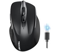 TECKNET Mouse Bluetooth Ricaricabile, Multi-dispositivo Mouse Wireless Silenzioso (Tri-Mode: BT 5.0/3.0 + 2.4G), 4800 DPI, Ergonomico, Portatile per Laptops, Mac OS, Android, Windows