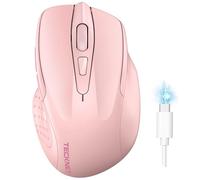 TECKNET Mouse Bluetooth Ricaricabile, Multi-dispositivo Mouse Wireless Silenzioso (Tri-Mode: BT 5.0/3.0 + 2.4G), 4800 DPI Mouse Ergonomico Portatile per Laptops, Mac OS, Android, Windows