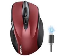 TECKNET Mouse Bluetooth Ricaricabile, Multi-dispositivo Mouse Wireless Silenzioso (Tri-Mode: BT 5.0/3.0 + 2.4G), 4800 DPI, Ergonomico, Portatile per Laptops, Mac OS, Android, Windows
