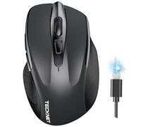 TECKNET Mouse Bluetooth Ricaricabile, Multi-dispositivo Mouse Wireless Silenzioso (Tri-Mode: BT 5.0/3.0 + 2.4G), 4800 DPI, Ergonomico, Portatile per Laptops, Mac OS, Android, Windows