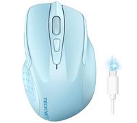 TECKNET Mouse Bluetooth Ricaricabile, Multi-dispositivo Wireless Silenzioso (Tri-Mode: BT 5.0/3.0 + 2.4G), 4800 DPI Ergonomico Portatile per Laptops, Mac OS, Android, Windows