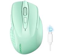 TECKNET Mouse Bluetooth Ricaricabile, Multi-dispositivo Wireless Silenzioso (Tri-Mode: BT 5.0/3.0 + 2.4G), 4800 DPI Mouse Ergonomico Portatile per Laptops, Mac OS, Android, Windows