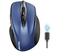 TECKNET Mouse Bluetooth Ricaricabile, Multi-dispositivo Mouse Wireless Silenzioso (Tri-Mode: BT 5.0/3.0 + 2.4G), 4800 DPI Mouse Ergonomico Portatile per Laptops, Mac OS, Android, Windows