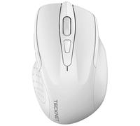 TECKNET Mouse Bluetooth Wireless, 3 Modalità: Bluetooth 5,0/3,0 + 2,4 GHz, 4800 DPI & Design Ergonomico, 30 Mesi Batteria, Mouse Wireless Silenzioso per Laptop, PC, Windows, Mac OS e Android - Bianco