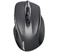 TECKNET Mouse Bluetooth Wireless, 3 Modalità: Bluetooth 5,0/3,0 + 2,4 GHz, 4800 DPI & Design Ergonomico, 30 Mesi Batteria, Mouse Wireless Silenzioso per Laptop, PC, Windows, Mac OS e Android - Grigio