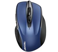 TECKNET Mouse Bluetooth Wireless, 3 Modalità: Bluetooth 5,0/3,0 + 2,4 GHz, 4800 DPI & Design Ergonomico, 30 Mesi Batteria, Mouse Wireless Silenzioso per Laptop, PC, Windows, Mac OS e Android - Blu