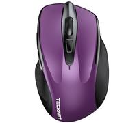 TECKNET Mouse Bluetooth Wireless, 3 Modalità: Bluetooth 5,0/3,0 + 2,4 GHz, 4800 DPI & Design Ergonomico, 30 Mesi Batteria, Mouse Wireless Silenzioso per Laptop, PC, Windows, Mac OS e Android - Viola