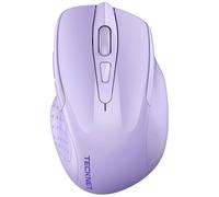 TECKNET Mouse Bluetooth Wireless, 3 Modalità: Bluetooth 5,0/3,0 + 2,4 GHz, 4800DPI&Design Ergonomico, 30 Mesi Batteria, Mouse Wireless Silenzioso per Laptop, PC, Windows, Mac OS e Android-Viola Chiaro