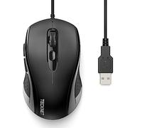 TECKNET Mouse con Filo, 6400 DPI Ottico Wired Mouse USB, 6 Pulsanti & 1.5M Cavo, Ergonomico Mouse Cablato per PC, Laptop, Portatile, Ufficio