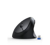 TECKNET Mouse ergonomico, 4800 DPI, 5 livelli DPI regolabili, mouse verticale wireless, 6 pulsanti, mouse silenzioso 2,4 G per laptop, PC, Chromebook, Mac, nero