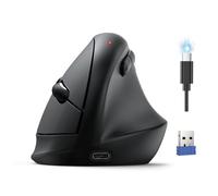 TECKNET Mouse Ergonomico, Mouse Verticale Senza Fili Ricaricabile con 3 Porte Dispositivi (BT 5.0/3.0+2.4GHz), 4800 DPI a 6 Livelli Regolabili, Scatto Silenzioso per Laptop, Desktop, PC, Macbook