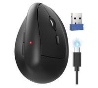 TECKNET Mouse Ergonomico, Mouse Verticale Senza Fili Ricaricabile con 3 Porte Dispositivi (BT 5.0/3.0+2.4GHz), 4800 DPI a 6 Livelli Regolabili, Scatto Silenzioso per Laptop, Desktop, PC, Macbook