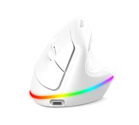 TECKNET Mouse ergonomico verticale wireless con RGB Light bianco