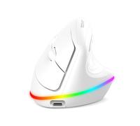 TECKNET Mouse Ergonomico Wireless, Mouse Verticale Ricaricabile, Mouse Bluetooth+ 2,4 GHz, Mouse Wireless Silenzioso, 4800 DPI Regolabili, 6 Pulsanti, RGB Chroma, Compatibile con PC/Windows/Mac