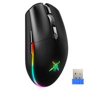 TECKNET Mouse Gaming Wireless, 8000DPI Gaming Mouse Wireless Ricaricabile, Doppia Modalità a 2.4G e Cablato, 6 Modalità RGB, Gaming Mouse Pc con Pulsanti Programmabili per Window XP/11/10/8/7, Nero