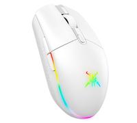 TECKNET Mouse Gaming Wireless, 8000DPI Gaming Mouse Wireless Ricaricabile, Doppia Modalità a 2.4G e Cablato, 6 Modalità RGB, Gaming Mouse Pc con Pulsanti Programmabili per Window XP/11/10/8/7, Bianco