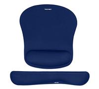 TECKNET Mouse Pad con Poggiapolsi Rest, Ergonomico Tappetini per Il Mouse - Base in Gomma Antiscivolo - Superficie con Texture Speciale (Small, Blue)