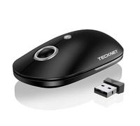TECKNET Mouse senza fili 2,4 GHz con adattatore USB C, mouse 4800 DPI con 5 DPI regolabile, mouse silenzioso, mouse wireless ultra sottile, mouse per computer per iPad/Mac/PC/laptop, 18 mesi di durata