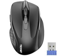 TECKNET Mouse senza fili, 5 livelli 2600 dpi, mouse wireless USB ergonomico, 6 pulsanti, 24 mesi durata della batteria, mouse wireless ottico per computer, PC, Mac, portatile