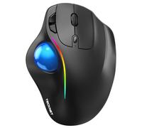 TECKNET Mouse Trackball senza fili, mouse ergonomico con Bluetooth e dongle crittografato, 6 tasti, collegamento a 3 dispositivi, illuminazione RGB, per PC/Mac