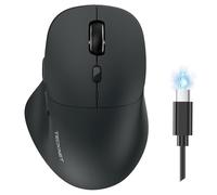 TECKNET Mouse Verticale 4800 DPI Mouse Senza Fili Ergonomico Protegge Il Braccio Senza Fili 6 Tasti per PC Laptop Mac (Grigio)