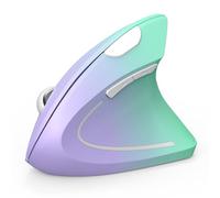 TECKNET Mouse Verticale, 4800 DPI Mouse Wireless Ergonomico, Protegge Il Braccio, Mice Senza Fili 6 Pulsanti per PC, Computer Portatile, Mac, Verde Viola