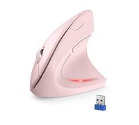TECKNET Mouse Verticale, 4800 DPI Mouse Wireless Ergonomico, Protegge Il Braccio, Mice Senza Fili 6 Pulsanti per PC, Computer Portatile, Mac, Rosa