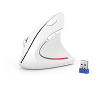 TECKNET Mouse Verticale, 4800 DPI Mouse Wireless Ergonomico, Protegge Il Braccio, Mice Senza Fili 6 Pulsanti per PC, Laptop, Mac, Bianco