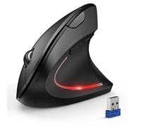 TECKNET Mouse Verticale Bluetooth，Multi-dispositivo Mouse Ergonomico (Tri-Mode: BT 5.0/3.0 + 2.4G)，4800 DPI Mouse Verticale Wireless，Mouse Senza Fili 6 Pulsanti per PC, Computer Portatile, Mac