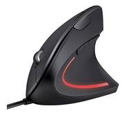 TECKNET Mouse Verticale Cablato, 6400 DPI Mouse Ergonomico con Filo, Protezione del Polso, Cavo USB 1,5 m, Mouse Silenzioso con 6 Pulsanti per PC, Laptop, Windows, Mac, Nero