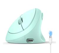 TECKNET Mouse Verticale, Mouse Bluetooth Ergonomico Ricaricabile, Multi-dispositivo (BT5.0/3.0 + 2.4G), 4800 DPI, Clic Silenziosi, 6 Pulsanti Per PC, Computer Portatile, Mac - Verde